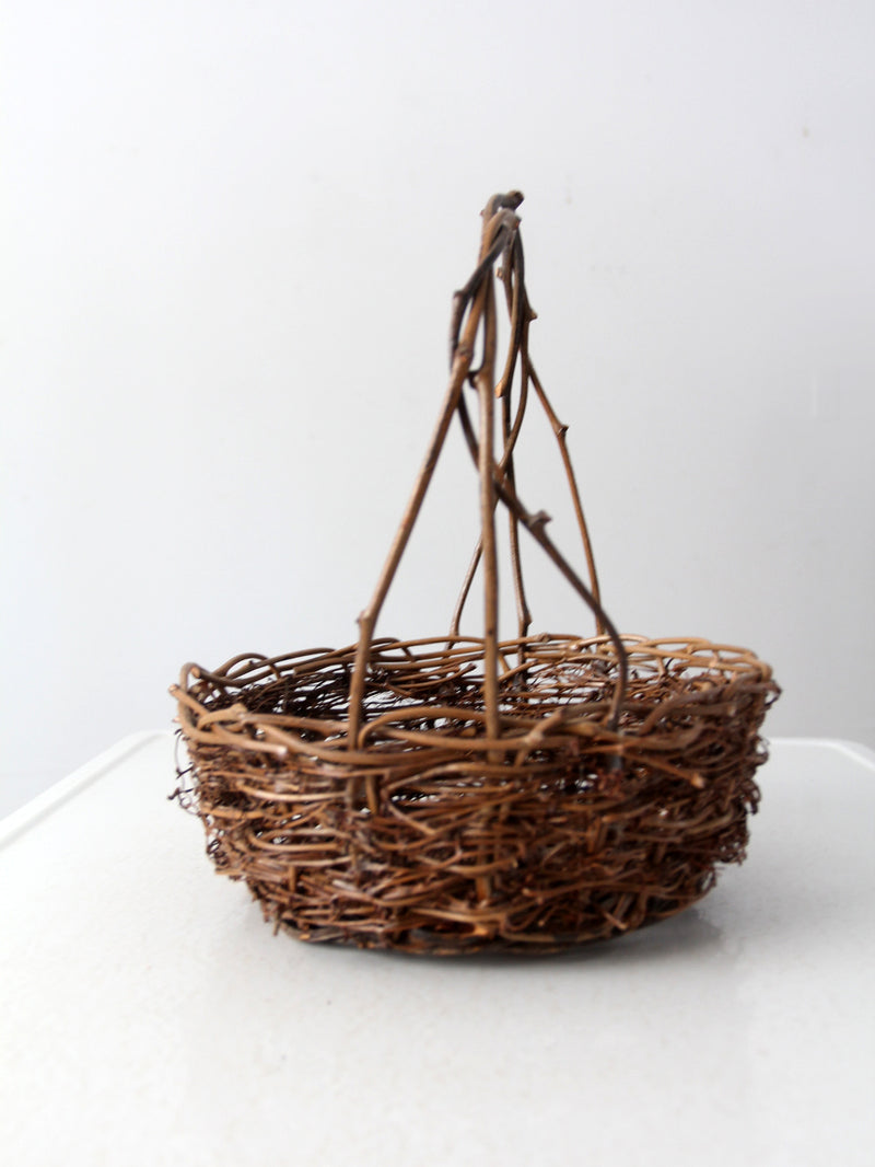 vintage rustic twig basket