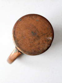 vintage copper mug with riveted handle