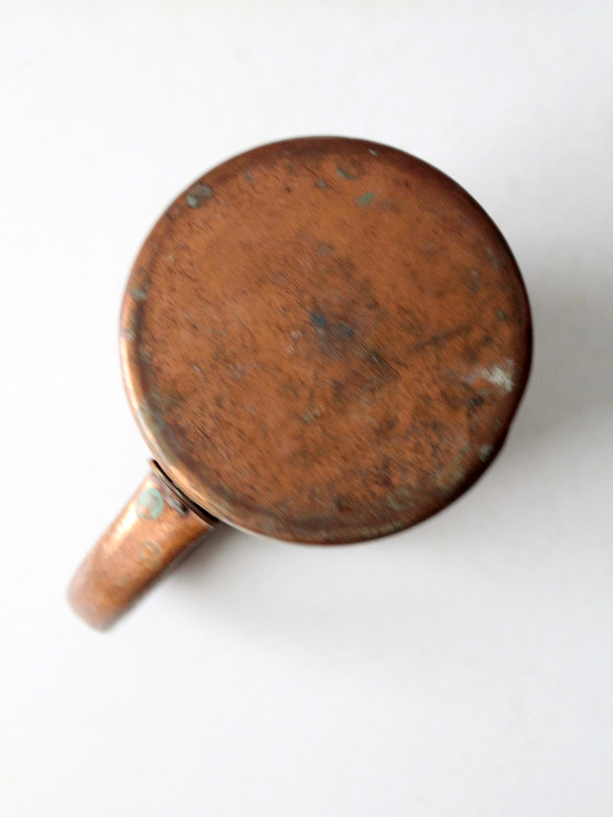 vintage copper mug with riveted handle