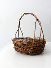 vintage rustic twig basket