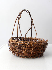 vintage rustic twig basket