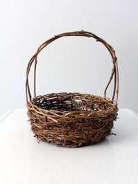 vintage rustic twig basket