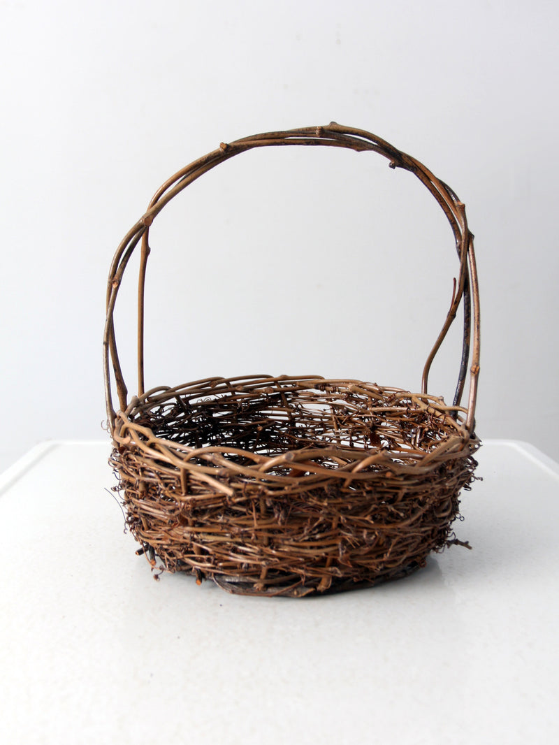 vintage rustic twig basket