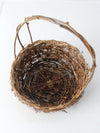 vintage rustic twig basket