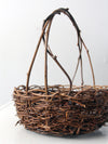 vintage rustic twig basket