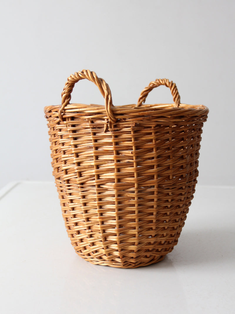 vintage wicker basket with handles