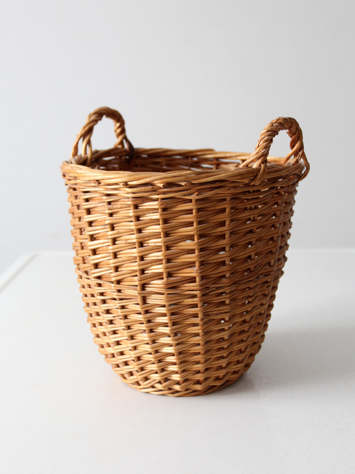 vintage wicker basket with handles