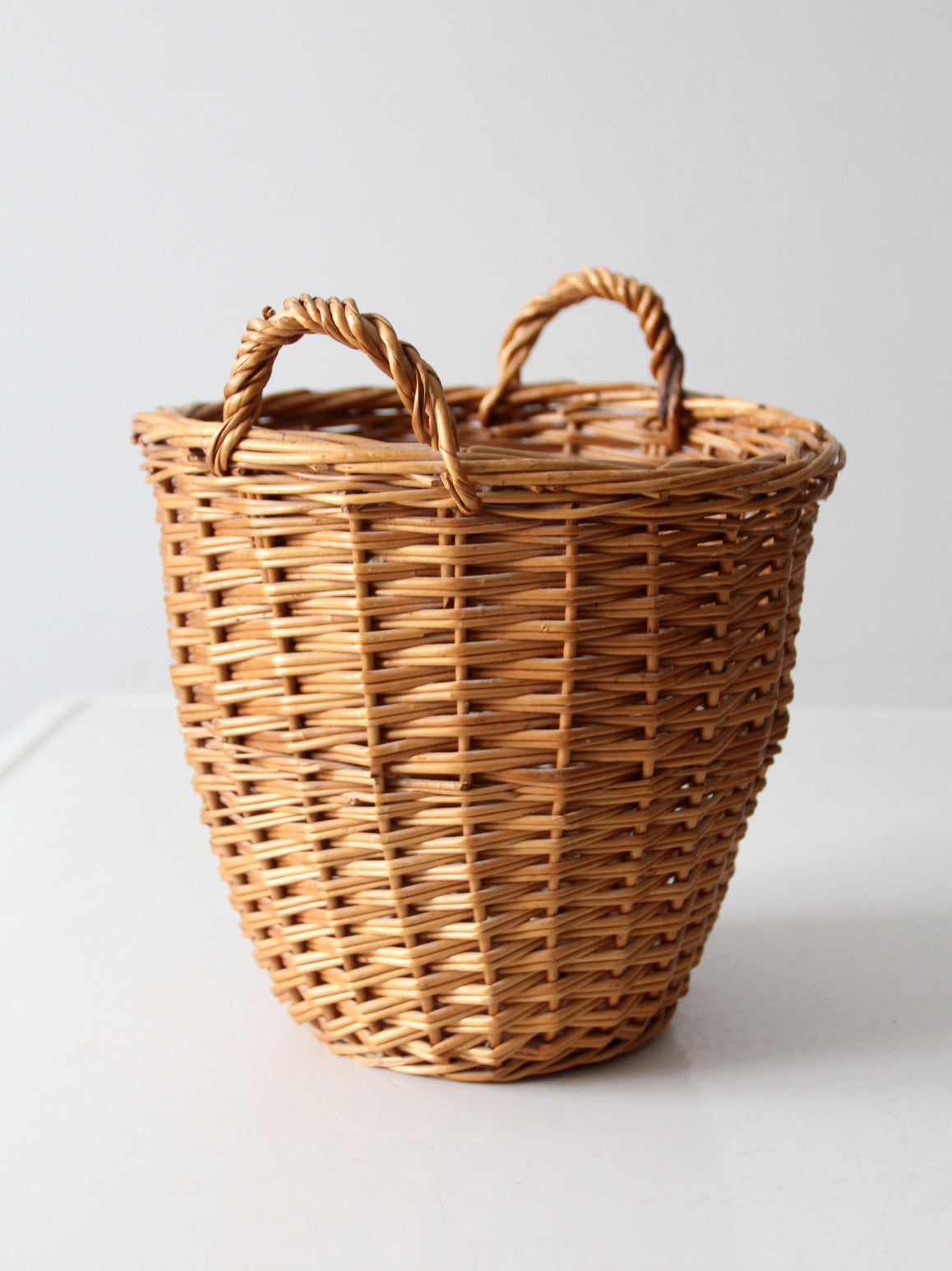 vintage wicker basket with handles