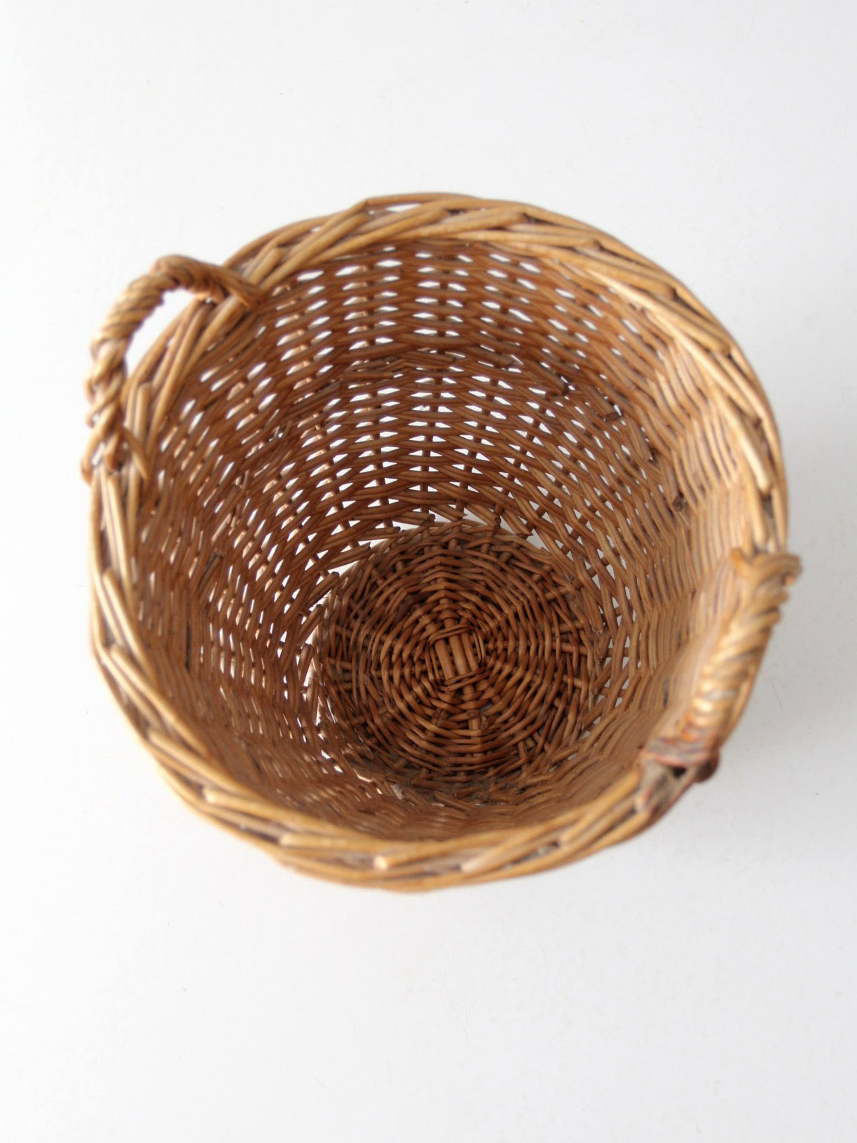 vintage wicker basket with handles