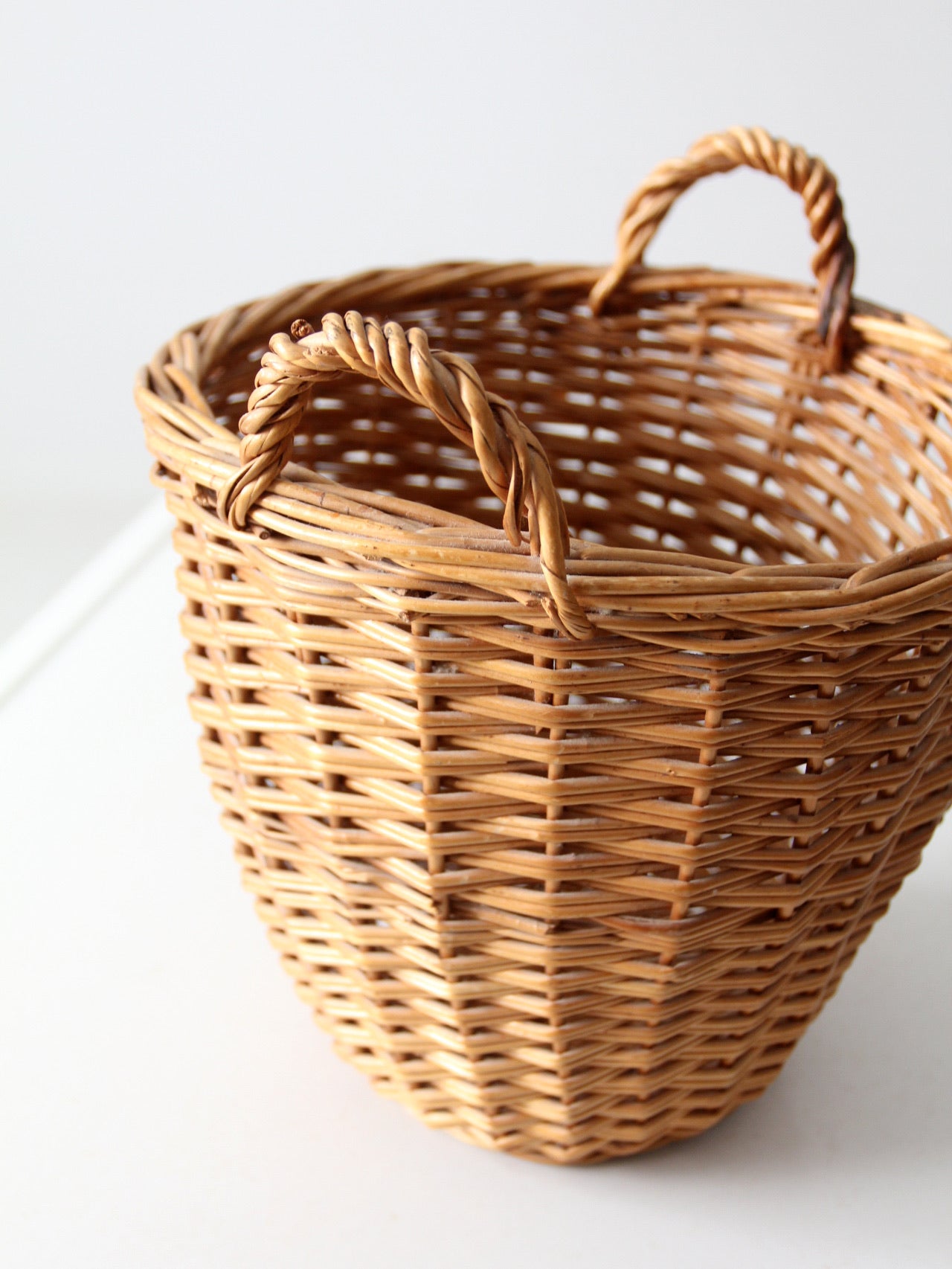 vintage wicker basket with handles
