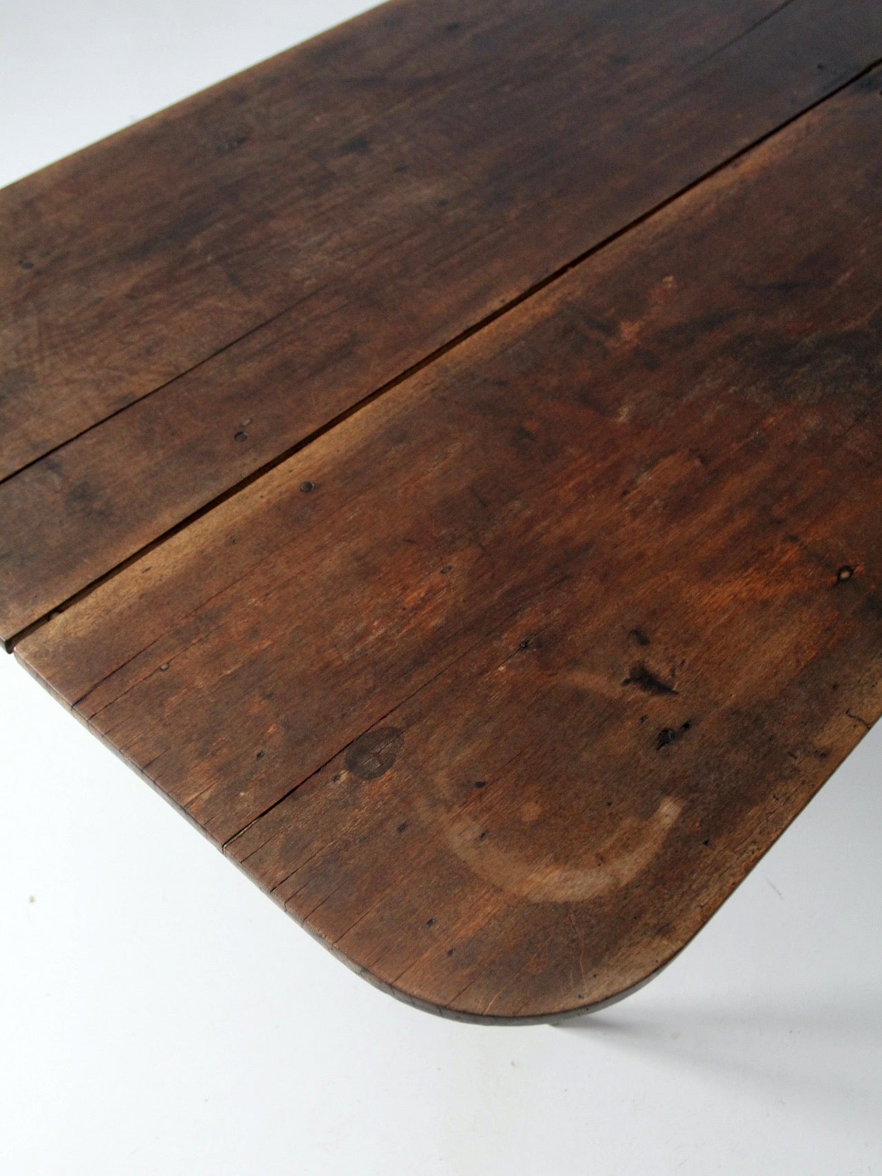 antique primitive wide two-board farm table