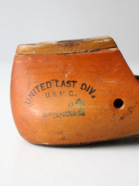 vintage 1930s United Shoe Machinery wooden shoe last