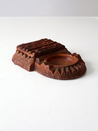 1950s Multi Products faux bois dresser box and catchall