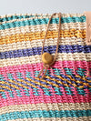 vintage striped woven basket bag