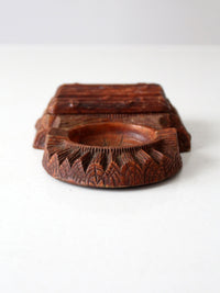 1950s Multi Products faux bois dresser box and catchall