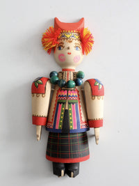 mid-century Scandinavian folk art wall hangings pair