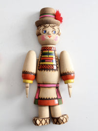 mid-century Scandinavian folk art wall hangings pair
