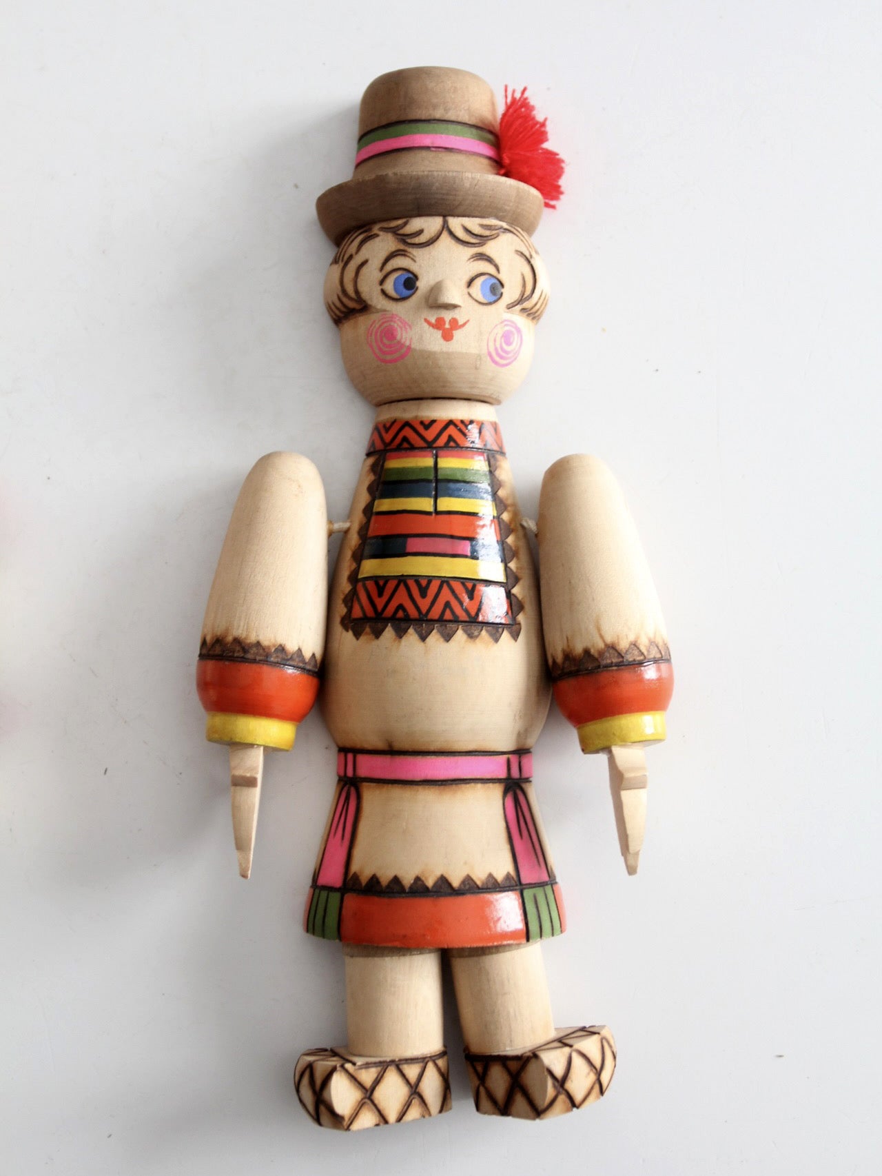 mid-century Scandinavian folk art wall hangings pair