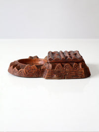 1950s Multi Products faux bois dresser box and catchall