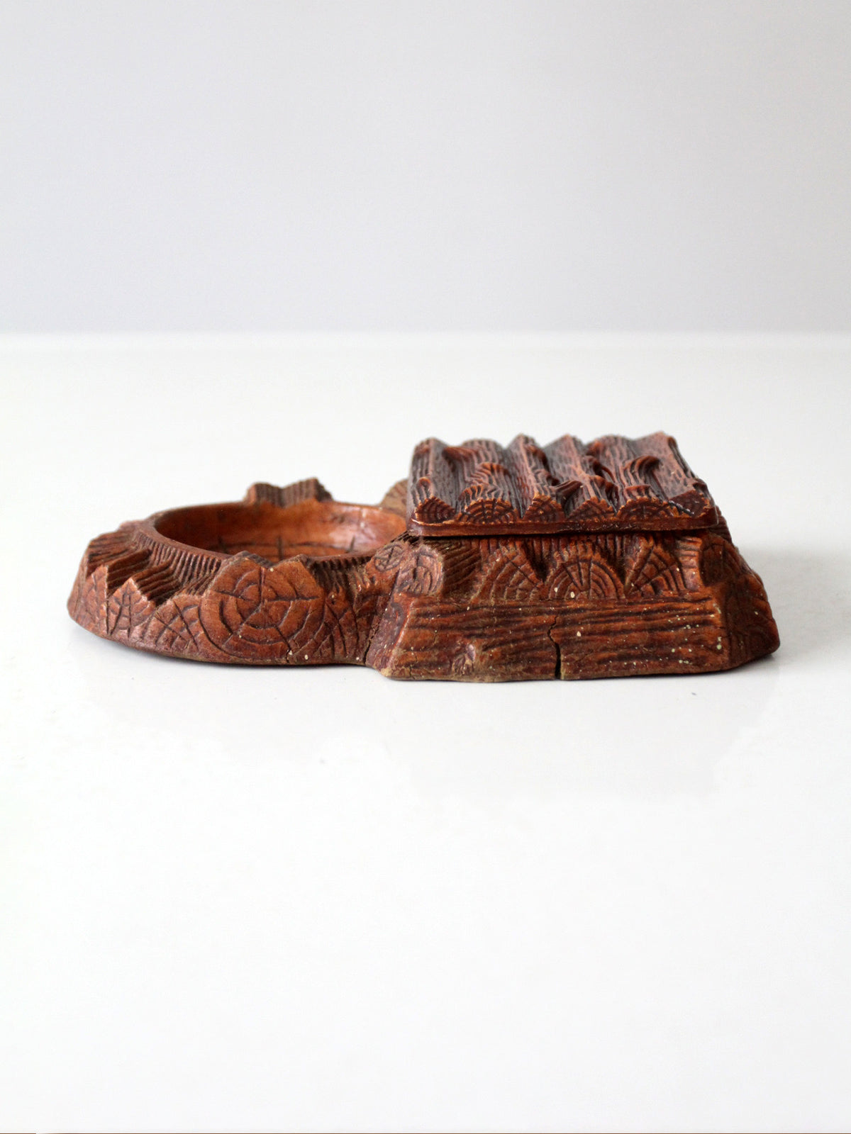 1950s Multi Products faux bois dresser box and catchall