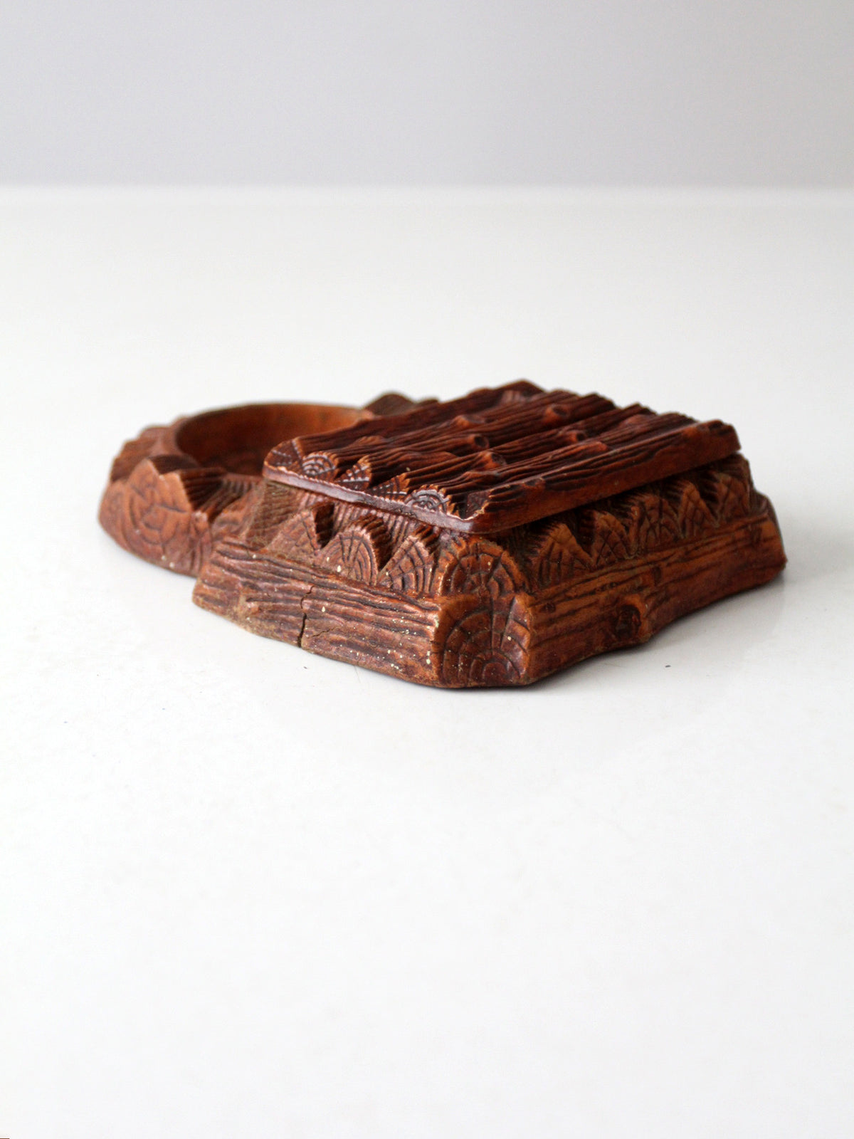 1950s Multi Products faux bois dresser box and catchall