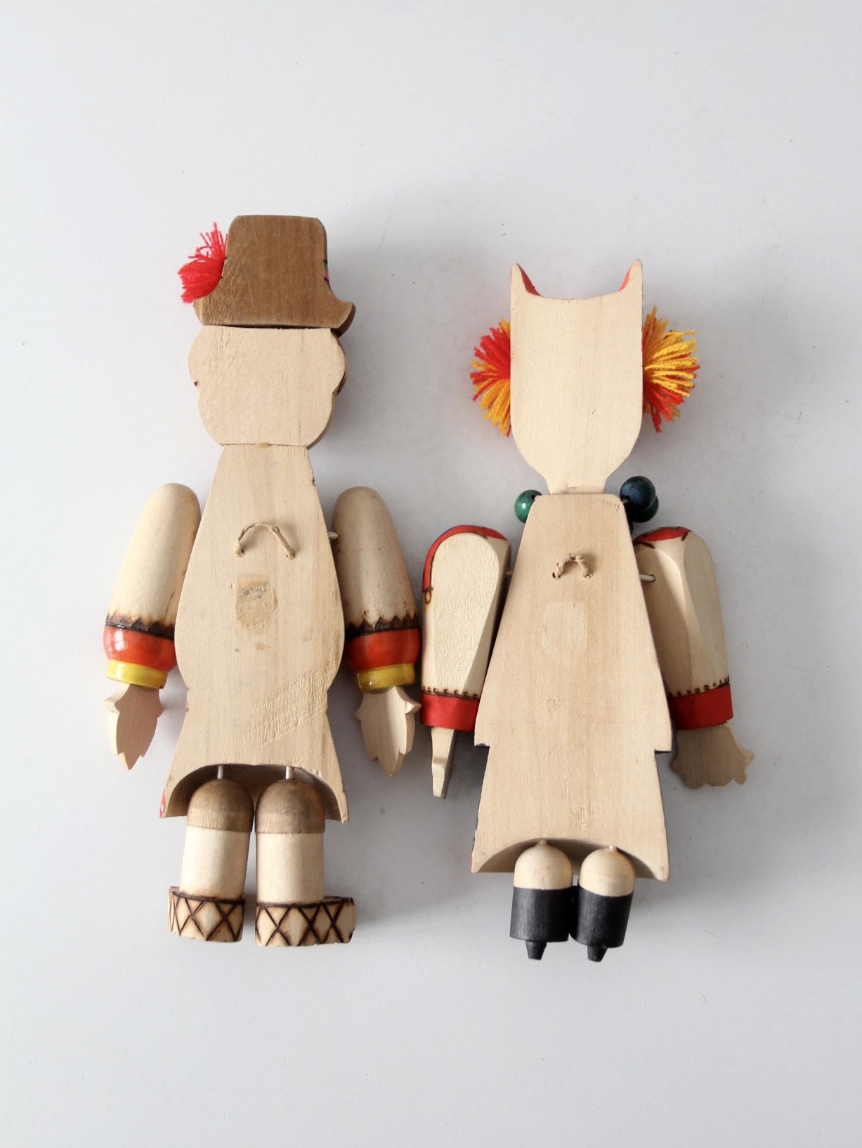 mid-century Scandinavian folk art wall hangings pair