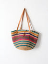 vintage striped woven basket bag