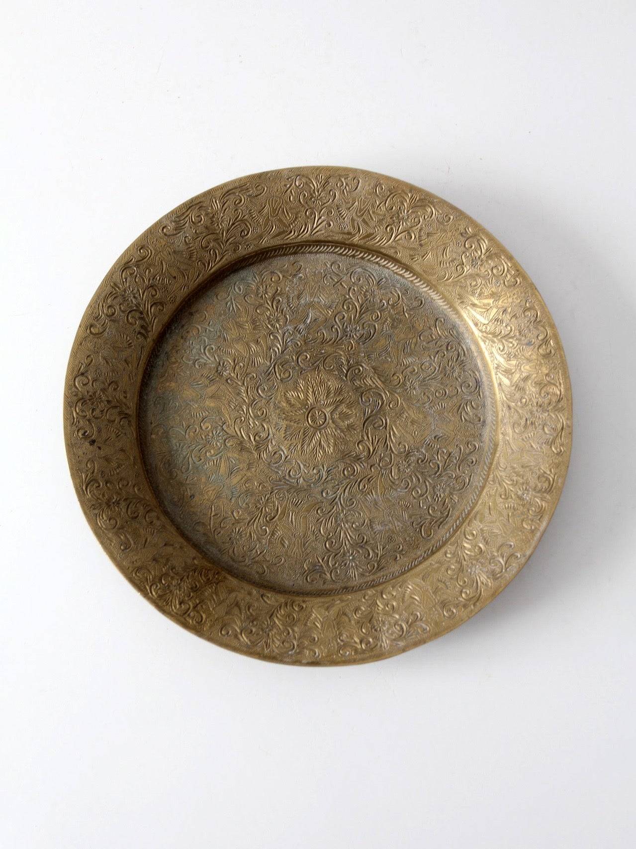 vintage engraved brass plate