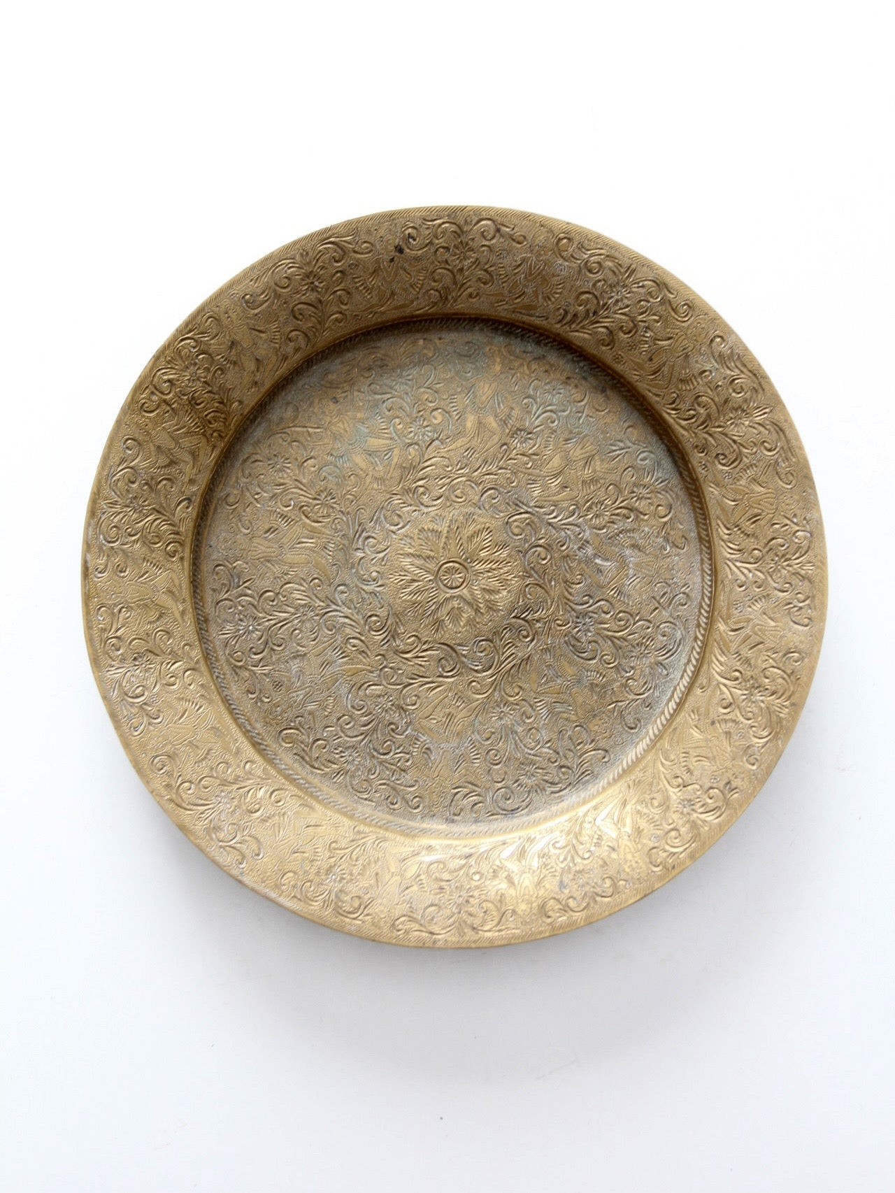 vintage engraved brass plate