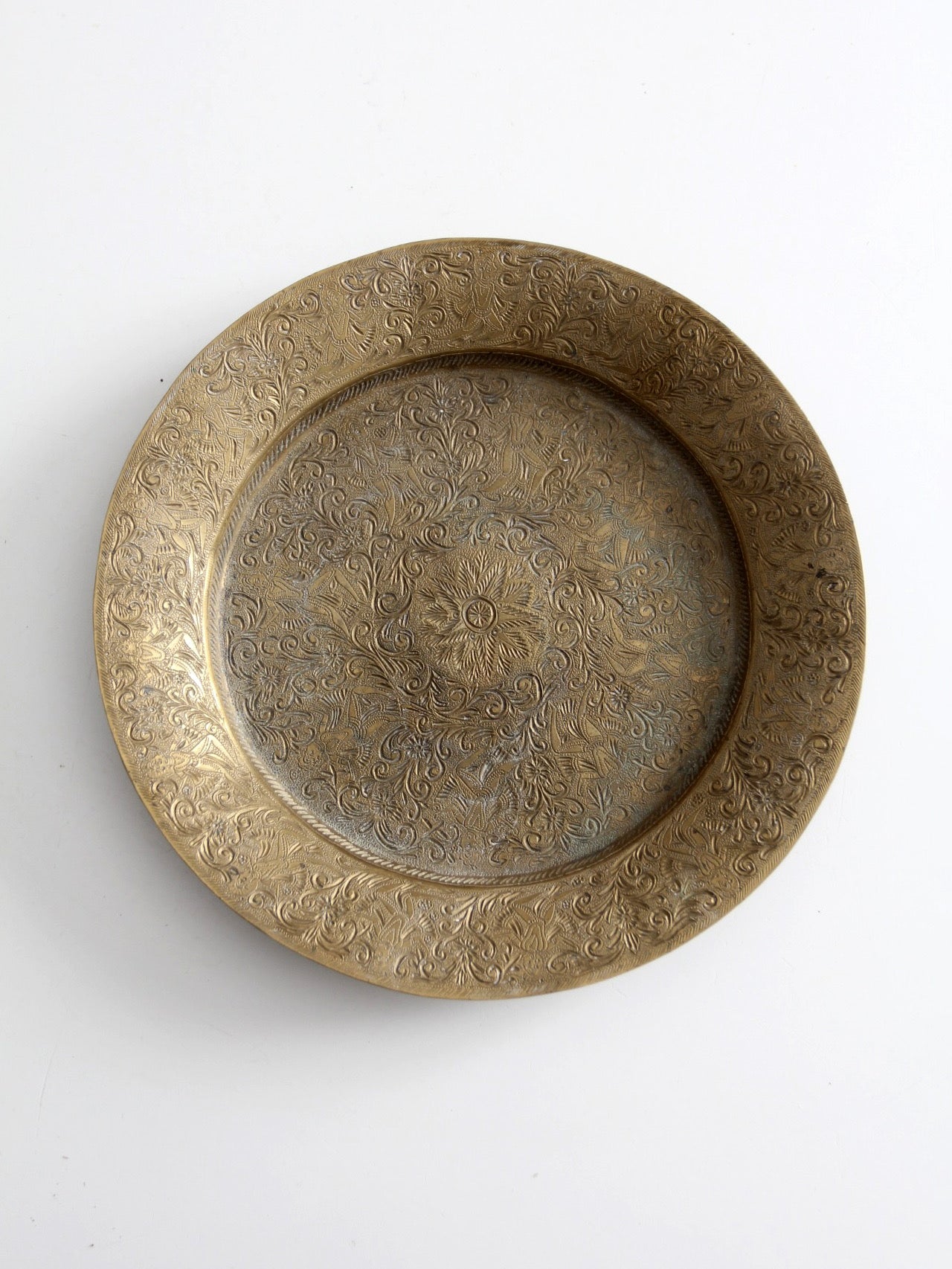 vintage engraved brass plate
