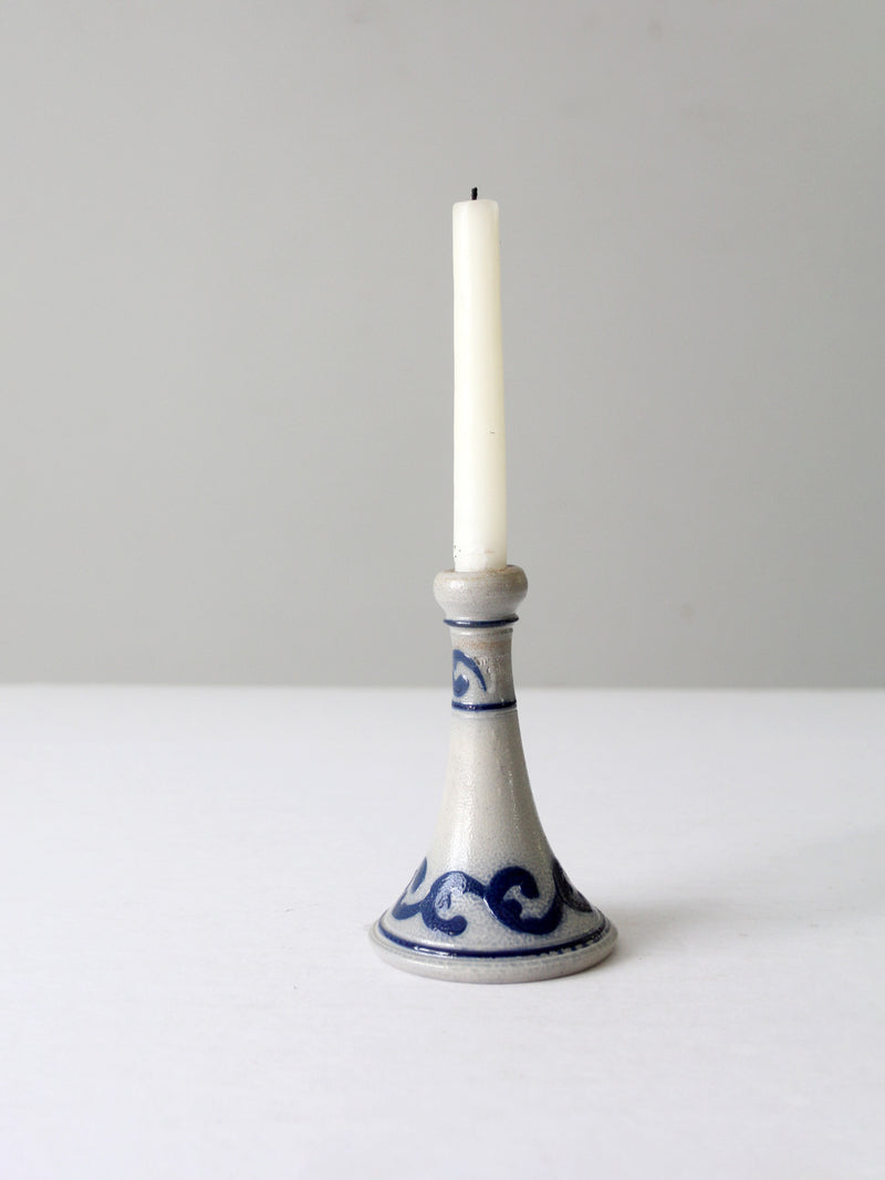 vintage Wisconsin Pottery salt glaze candlestick holder