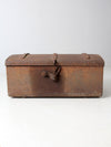 antique riveted iron trunk
