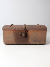 antique riveted iron trunk