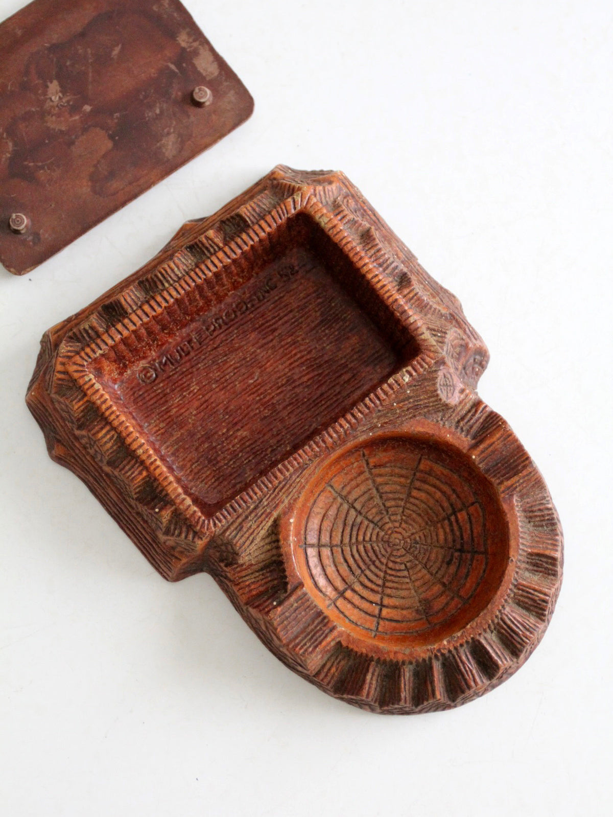 1950s Multi Products faux bois dresser box and catchall