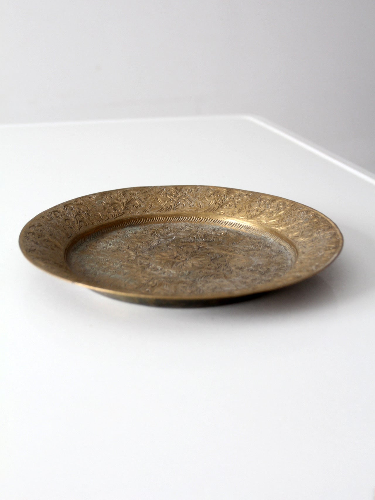 vintage engraved brass plate