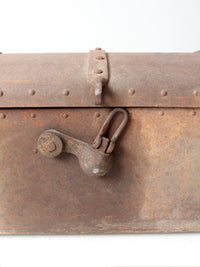 antique riveted iron trunk