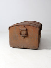antique riveted iron trunk