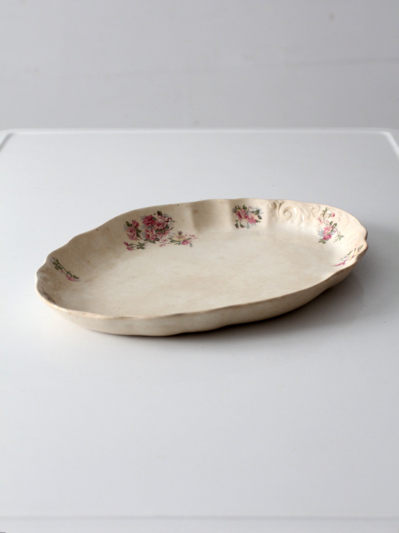 antique Lamberton Maddock floral porcelain platter