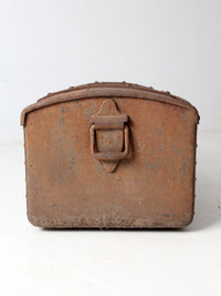 antique riveted iron trunk