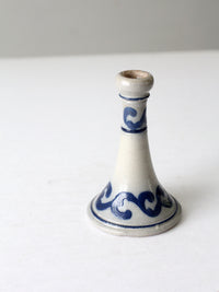 vintage Wisconsin Pottery salt glaze candlestick holder