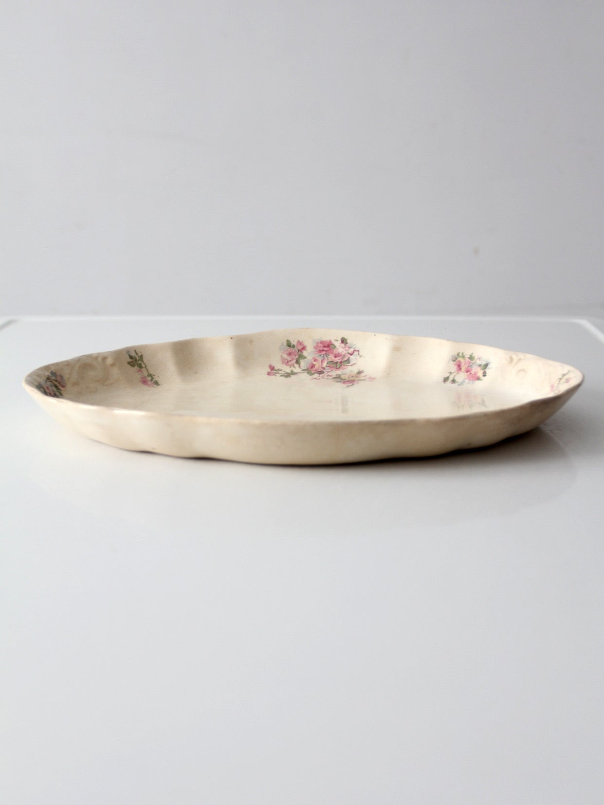 antique Lamberton Maddock floral porcelain platter