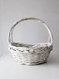 vintage white wicker gathering basket
