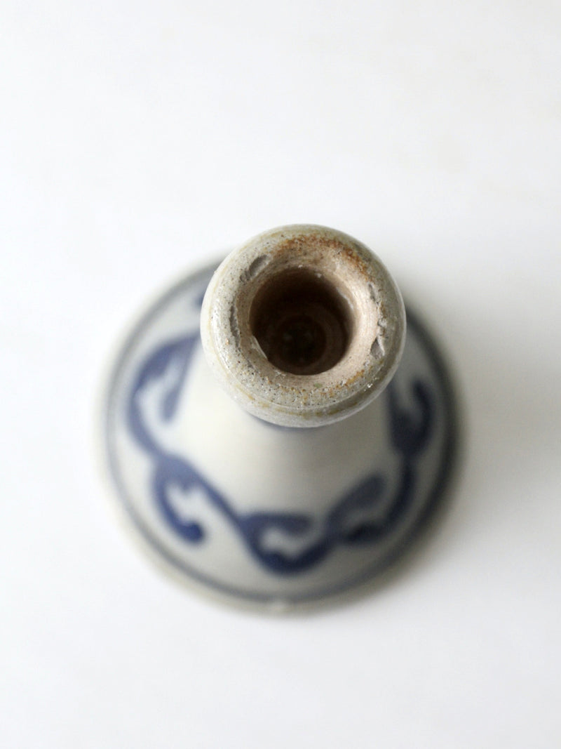 vintage Wisconsin Pottery salt glaze candlestick holder