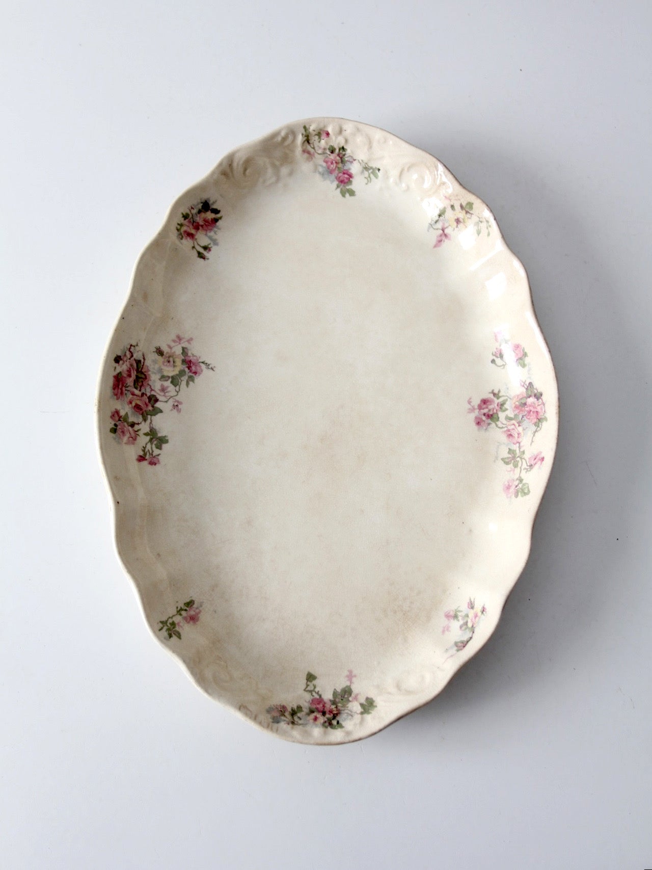 antique Lamberton Maddock floral porcelain platter
