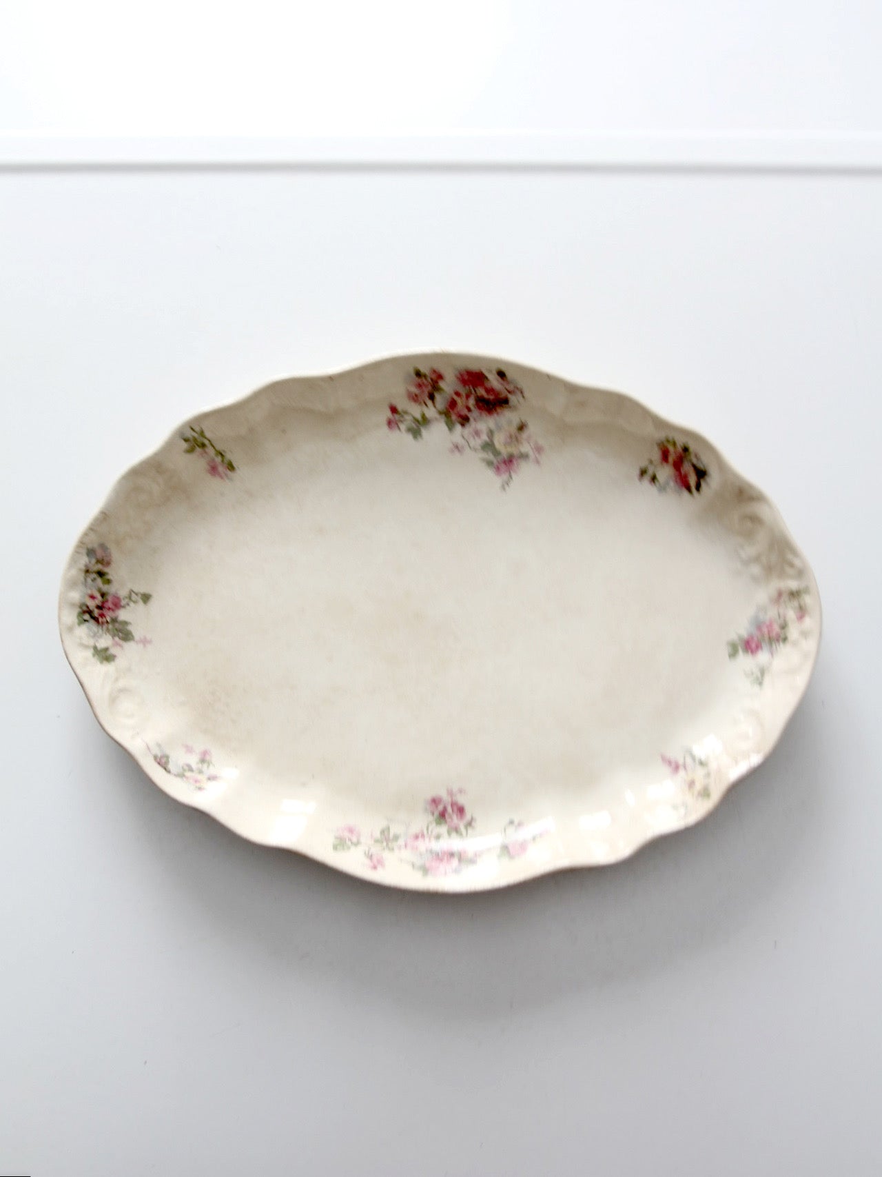 antique Lamberton Maddock floral porcelain platter