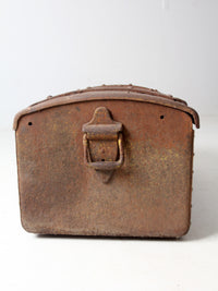 antique riveted iron trunk