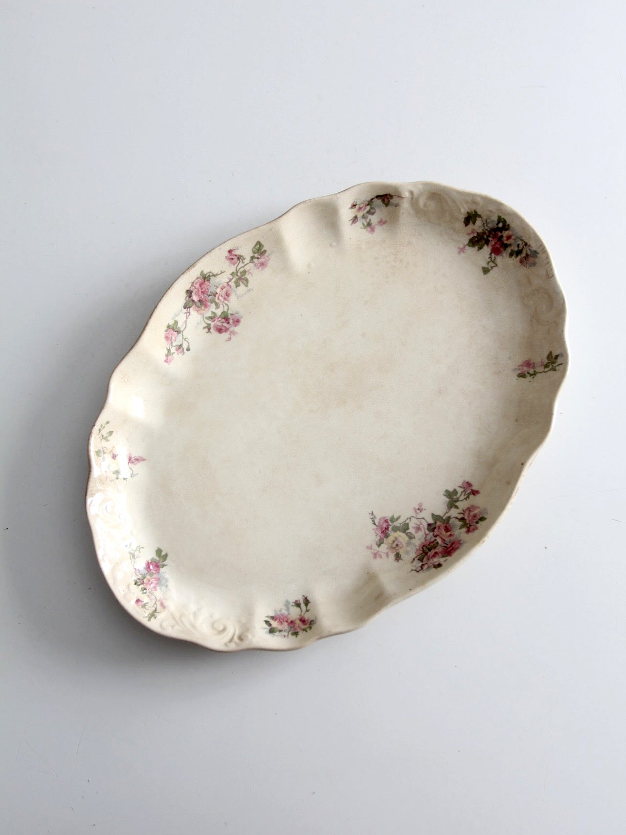 antique Lamberton Maddock floral porcelain platter
