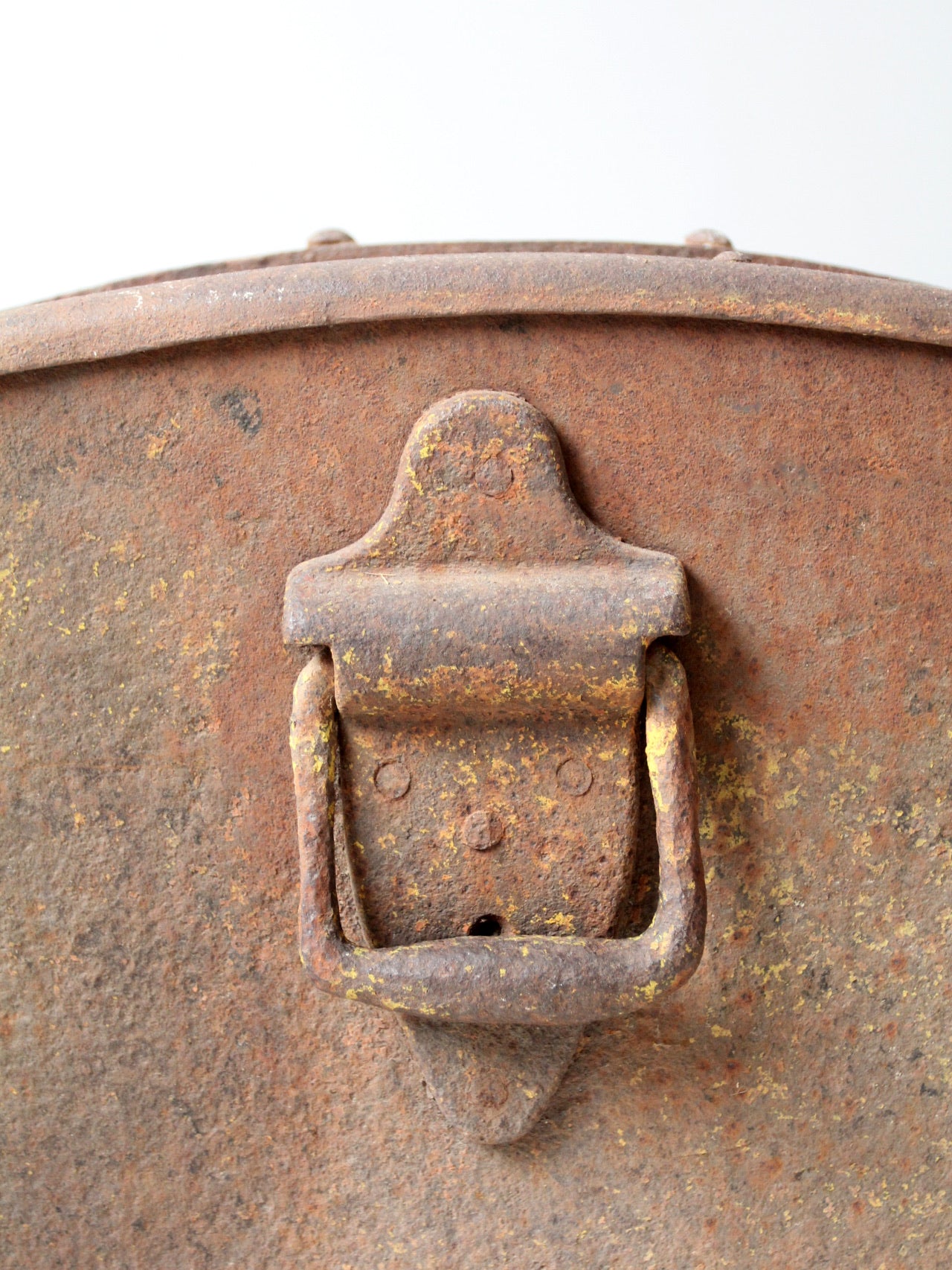 antique riveted iron trunk