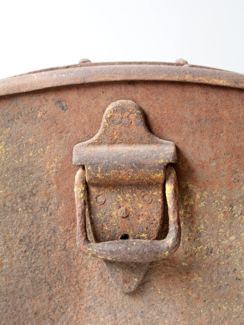 antique riveted iron trunk