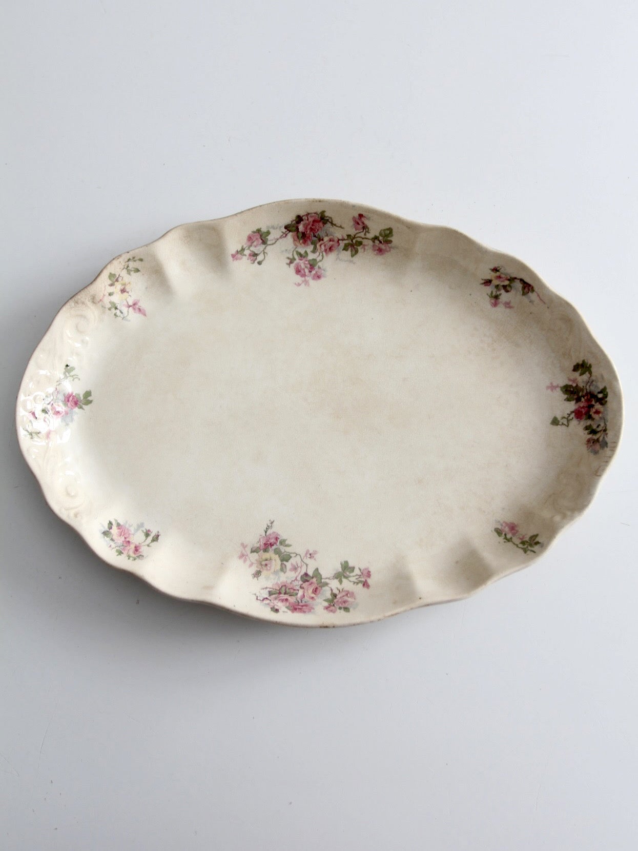 antique Lamberton Maddock floral porcelain platter